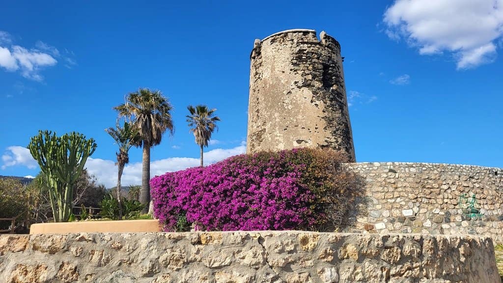 A ancient watch tower overlooking the sea in Benalmádena's Torremuelle district 