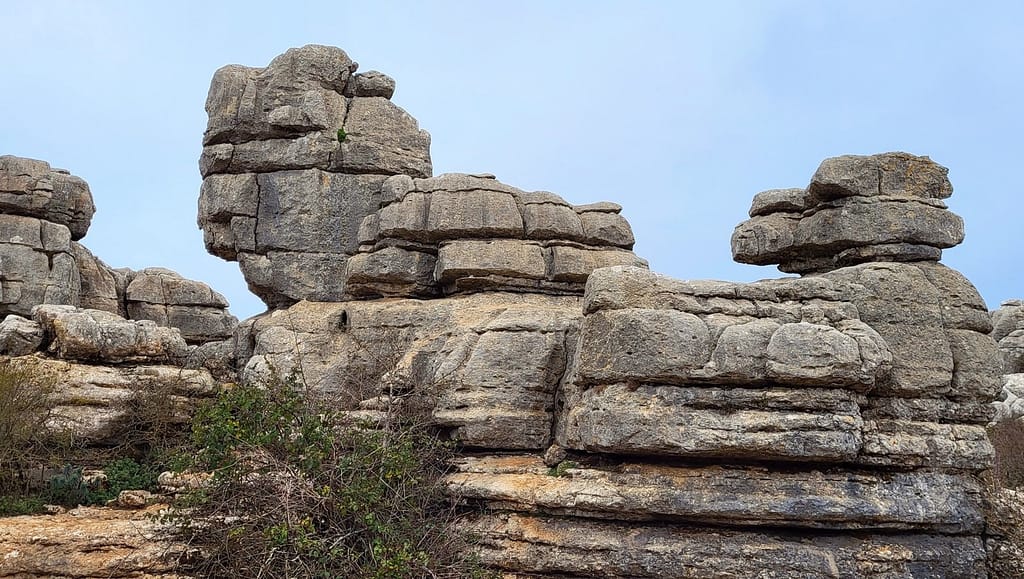 Due to limestone erosion, one will see in El Torcal de Antequera many strange structures, shapes and figures 