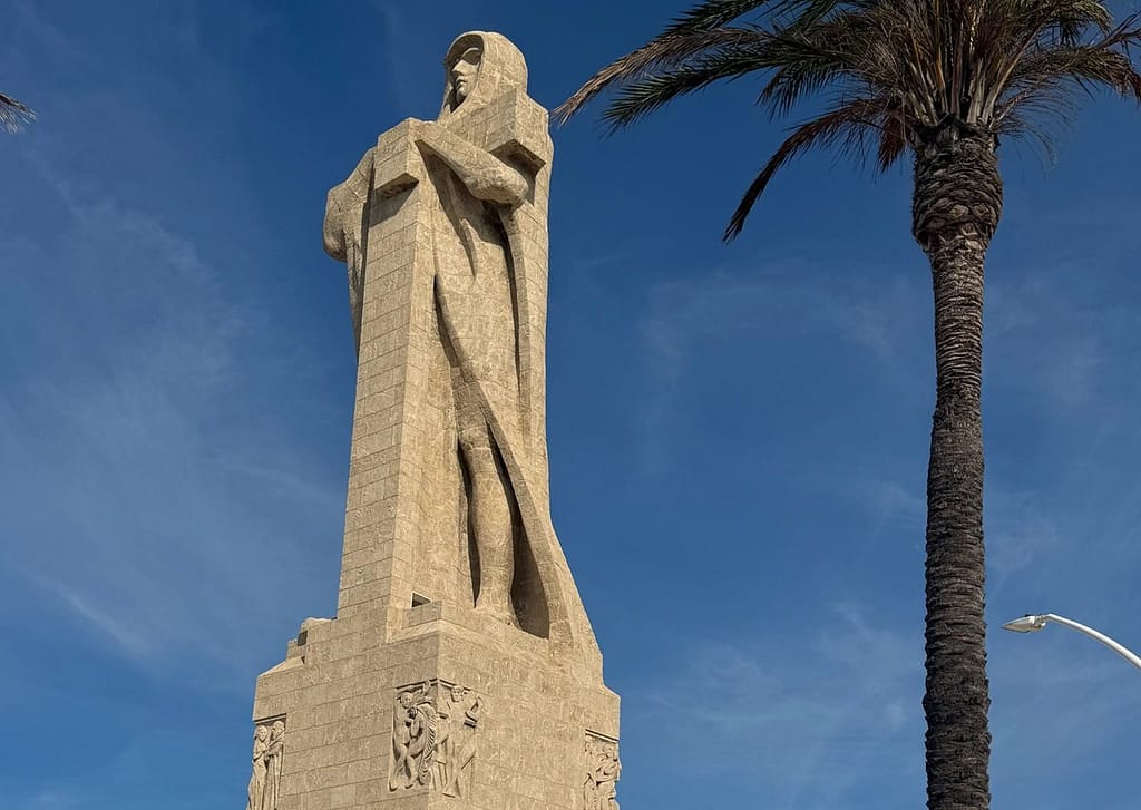 The monument to Christopher Columbus in Huelva, southwestern Spain, en route to Portugal’s Algarve coast 