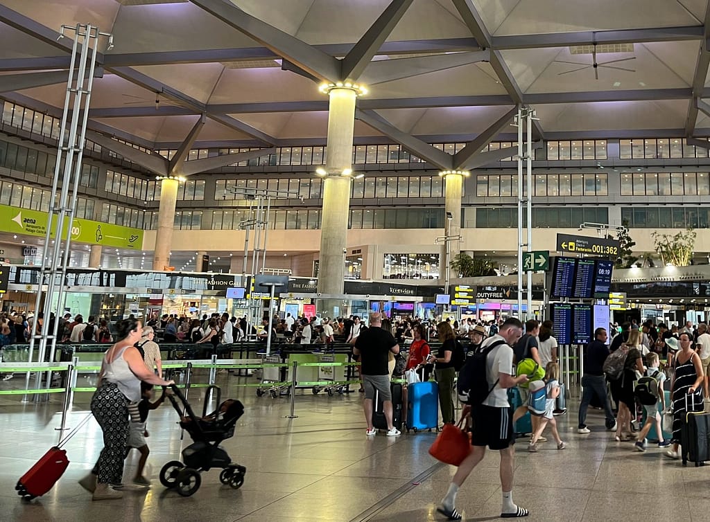 A busy scene at the Malaga-Costa del Sol international airport